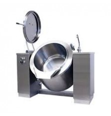 Tilting cooker with mixing