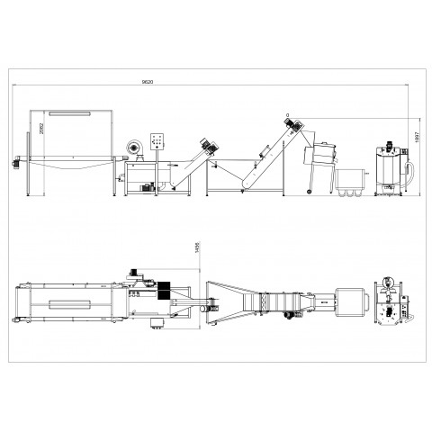 Jam production line for processing fruits and berries