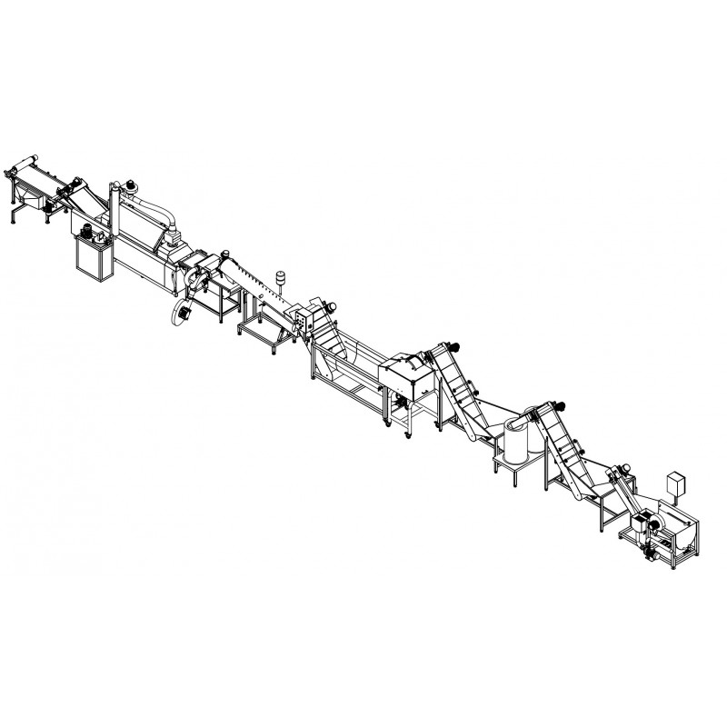Línea de equipos para la producción de papas fritas