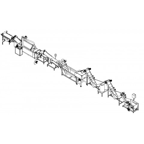 Línea de equipos para la producción de papas fritas