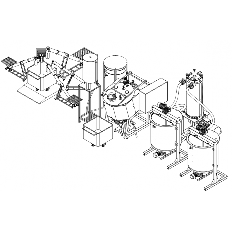 Production line for making chocolate spreads Production line for making chocolate spreads