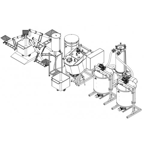 Production line for making chocolate spreads Production line for making chocolate spreads