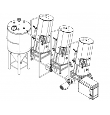 Equipement pour la production de lait concentré à partir de lait en poudre