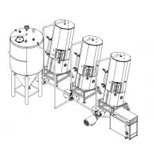 Equipment for the production of condensed milk from powdered milk