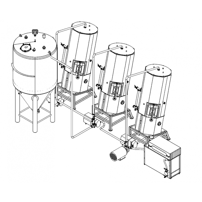 Equipement pour la production de lait concentré à partir de lait en poudre