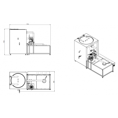 Equipment for crispy fried onions schema