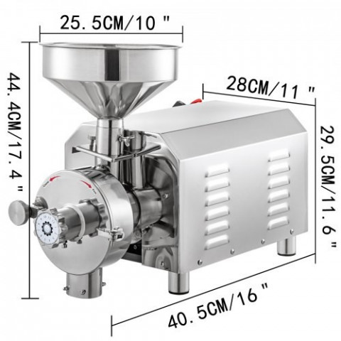 Compact grinder for gastro kitchens