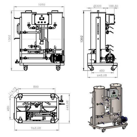 Cleaning and disinfection station CIP-52: 2×50 liters