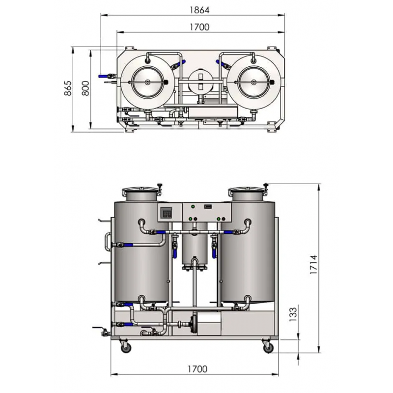 Cleaning and disinfecting station CIP 202 - 2×200 liters