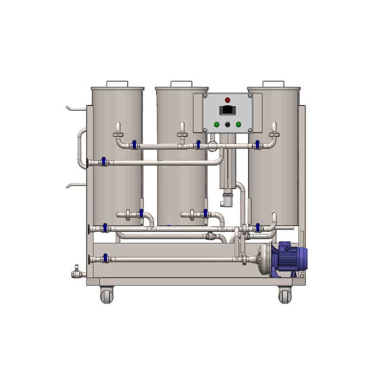 System for cleaning food processing equipment CIP-53 3×50 liters