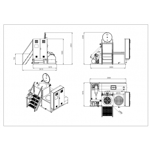 Vacuum fryer with a blancher VFB