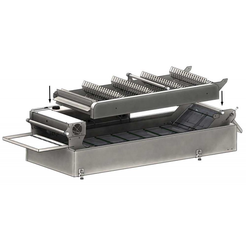 Additional paddle conveyor module for the 400/1100/12 fryer