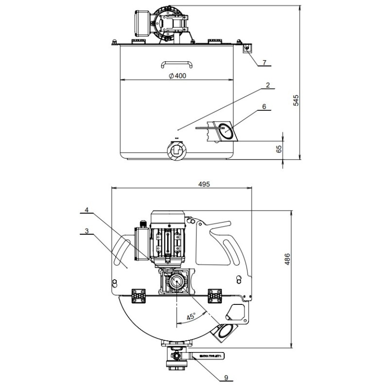 Cooking kettle with a mixer