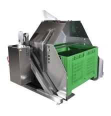 Bin tipper for 400 kg boxes with fruits and vegetables