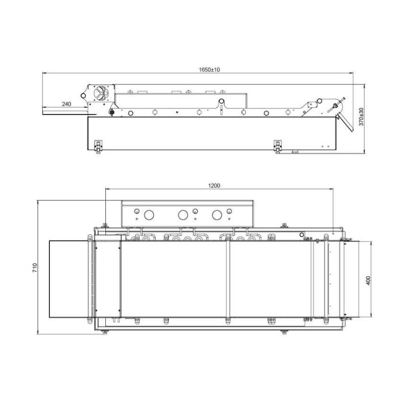 Continuous double conveyor deep fryer 400/1100/12