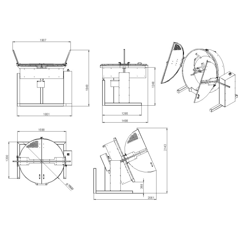 Ronde elektrische kantelpan PESK WOK 250