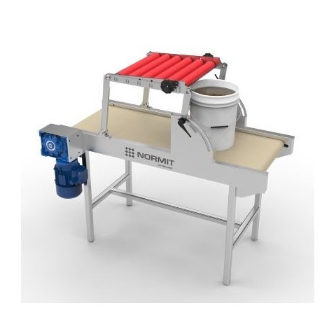 Lid capping conveyor for buckets