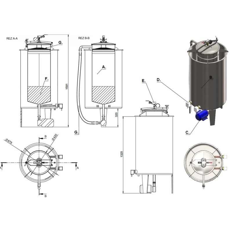 Vacuum honey dryer VHD50