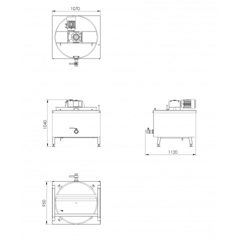 Atmospheric tilting cooker HKNS 300