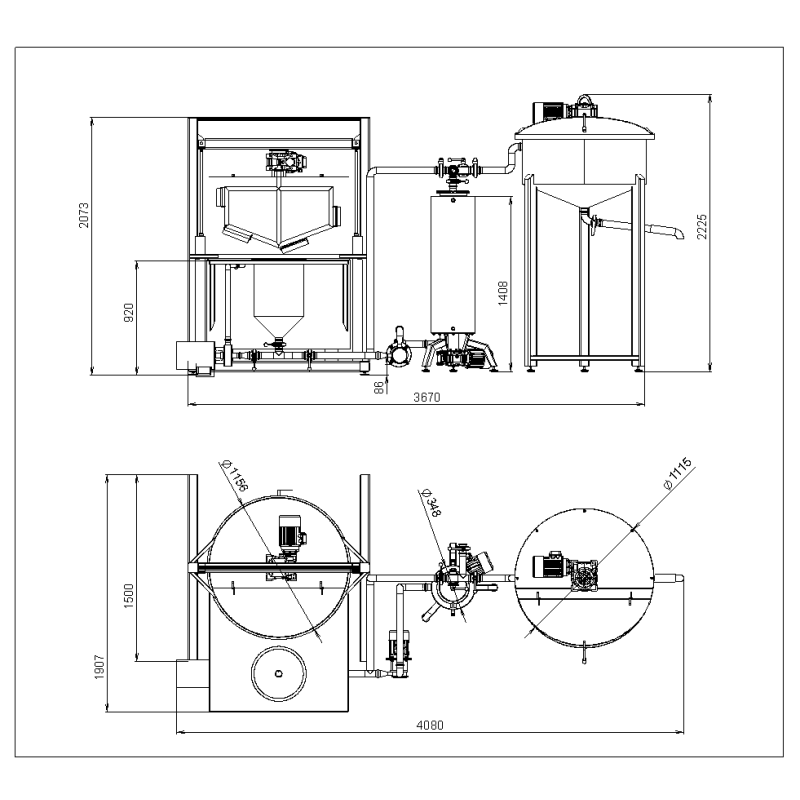 Mayonnaise, mustardard and ketchup production system