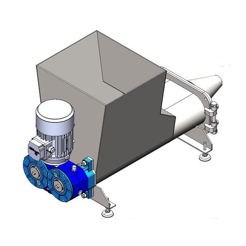 Screw feeder hopper for viscous mixtures Screw feeder hopper for viscous mixtures