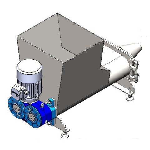 Screw feeder hopper for viscous mixtures Screw feeder hopper for viscous mixtures