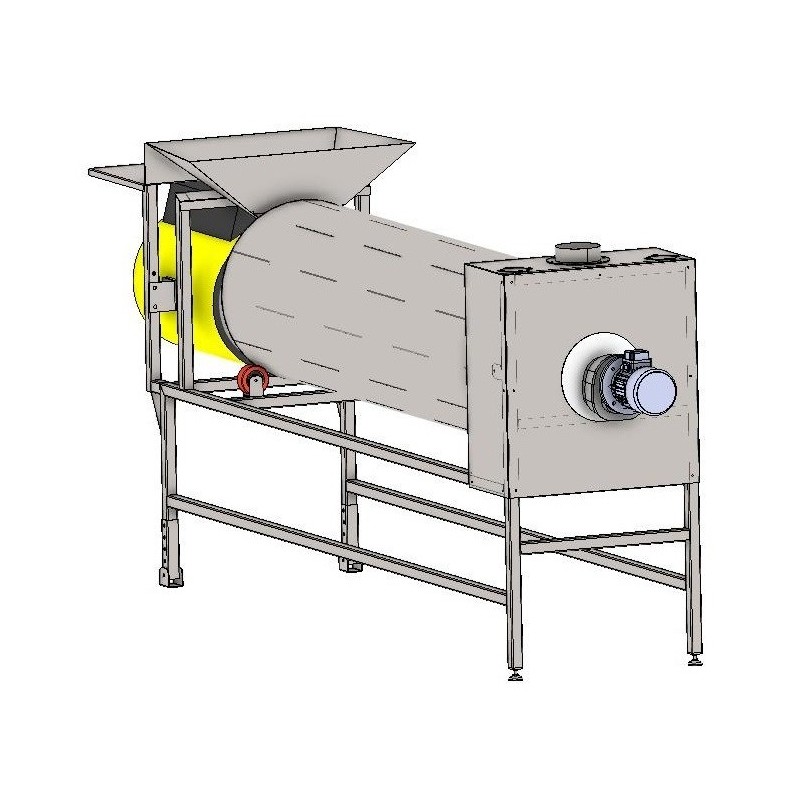 Continuous drum cooling machine for grains and seeds