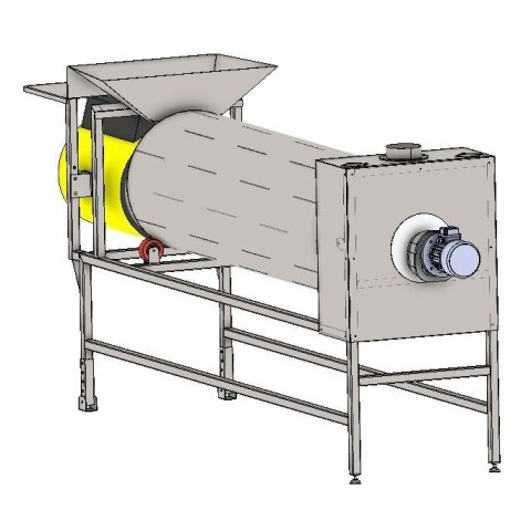 Continuous drum cooling machine for grains and seeds