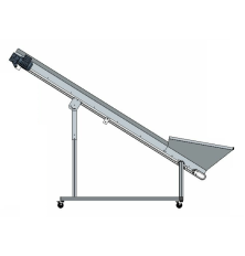 Adjustable conveyor with a loading hopper 3000/300 mm