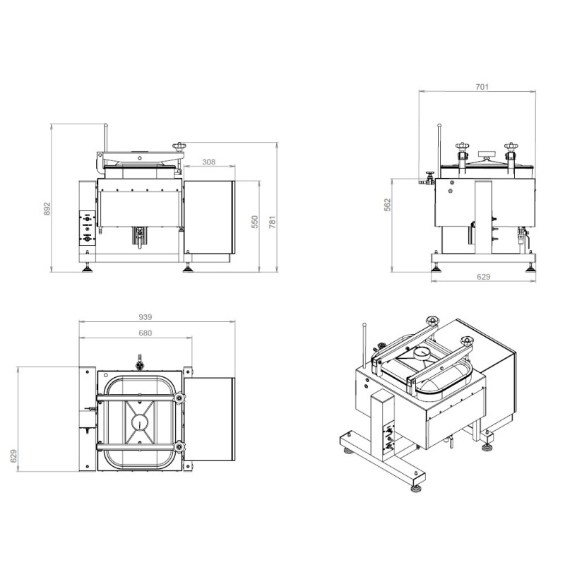 Cuocitore sottovuoto industriale multifunzione Idealfry Vac