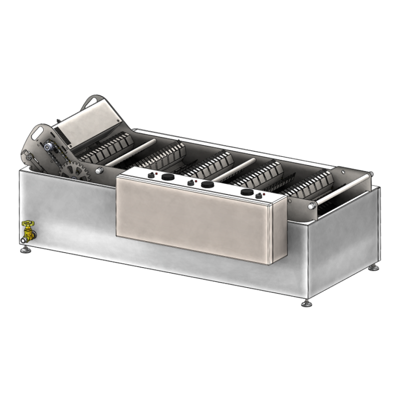 Compact continuous fryer for chips, tortillas, french fries Compact continuous fryer for chips, tortillas, french fries