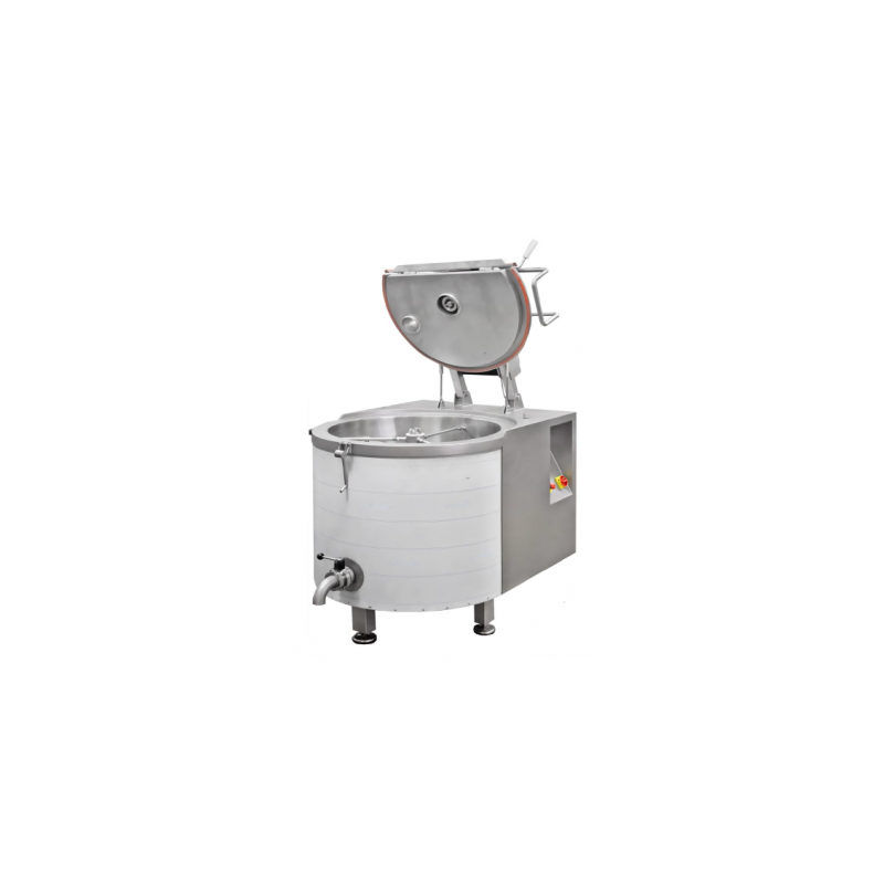 Electric boiling pan with an agitator