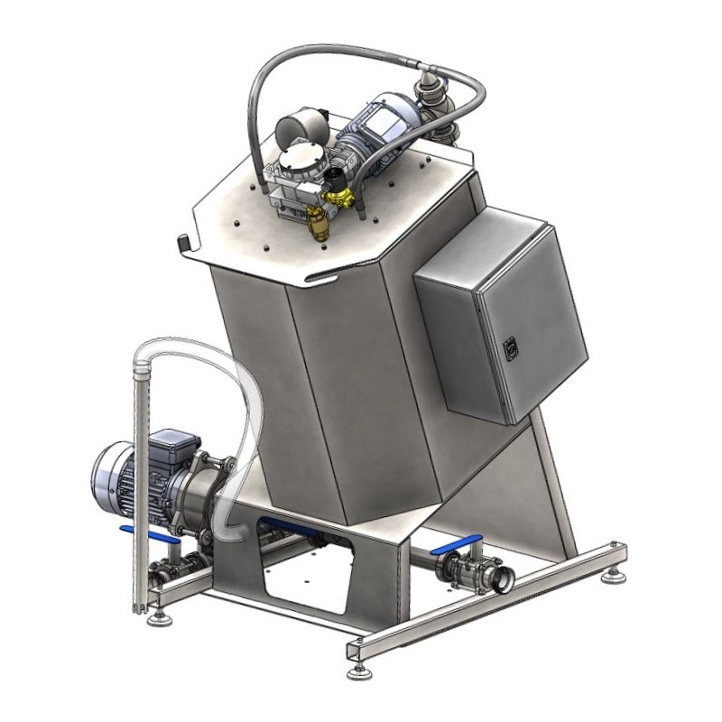 Vacuum unit for producing milk-based ice cream mixture 100L