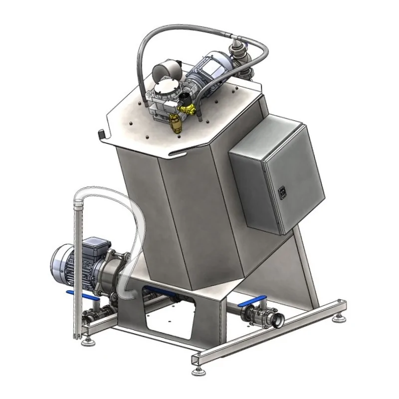 vacuum module for producing liquid milk-based ice cream mixtures