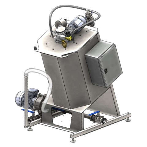 Vacuum unit for making milk-based ice cream mixtures 100L