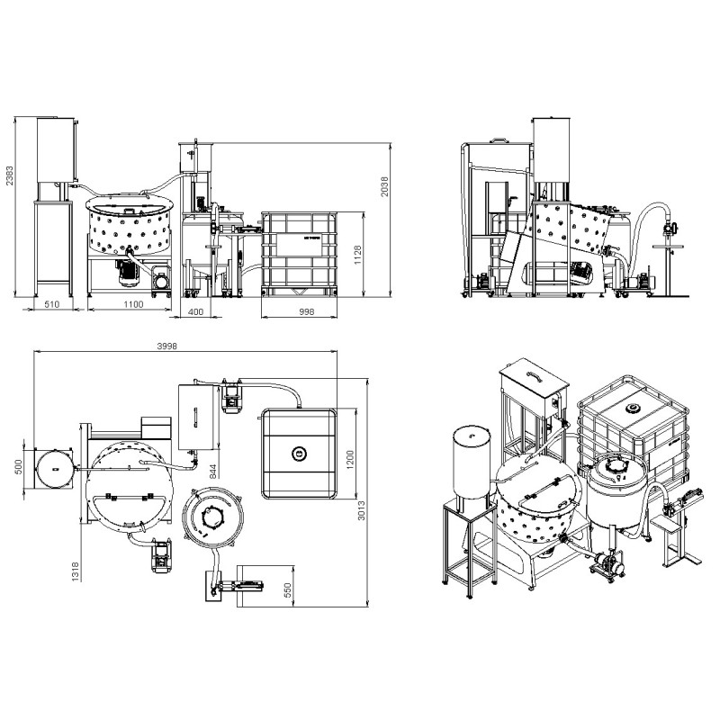 Mayonnaise production complex based on an atmospheric cutter 300