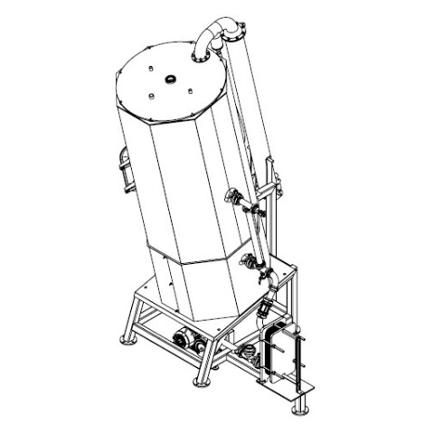 Vacuum evaporation plant circulation-type 1750/1500/15