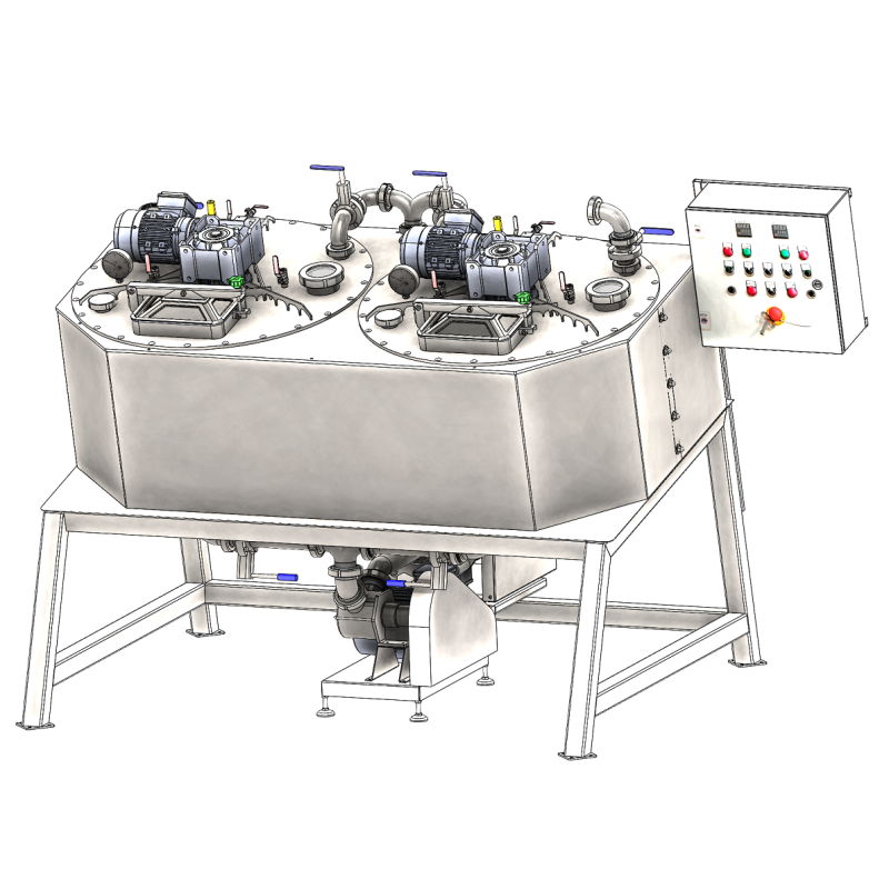 Double vacuum cooking boiler 2x 300 L