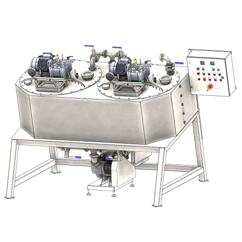Double vacuum cooking boiler 2x 300 L