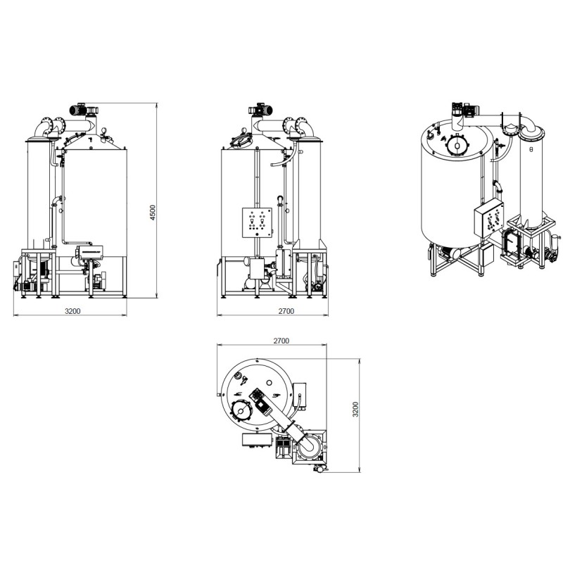 Vacuum evaporator with stirrer and pump 2500