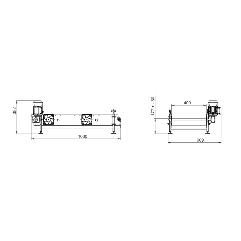 Air cooling conveyor for deoiling M 400/1000 Air cooling conveyor for deoiling M 400/1000