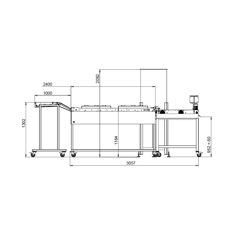 Dubbele transportband continue friteuse 400/1850/24