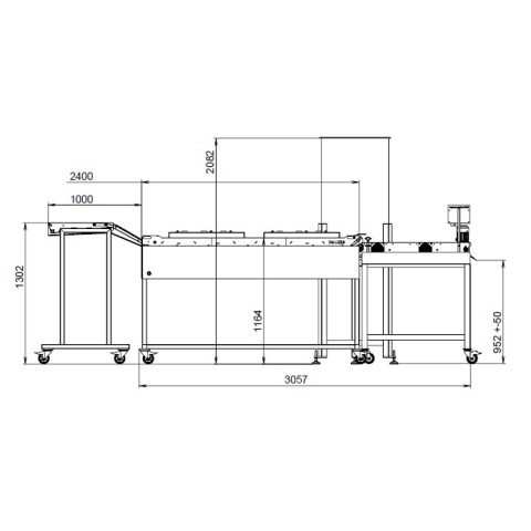 Dubbele transportband continue friteuse 400/1850/24