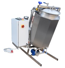 Cooking boiler with a vacuum system 100 L