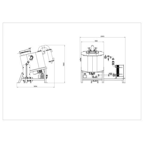 Tanque de vacío de procesamiento con mezclador 50L - 1800L