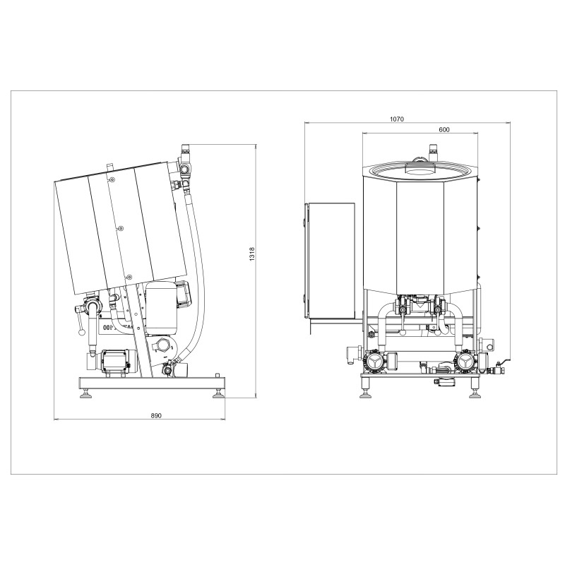 Universal cooking tank 100-900 L