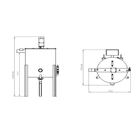 Pasteurizador de leite - desenho técnico