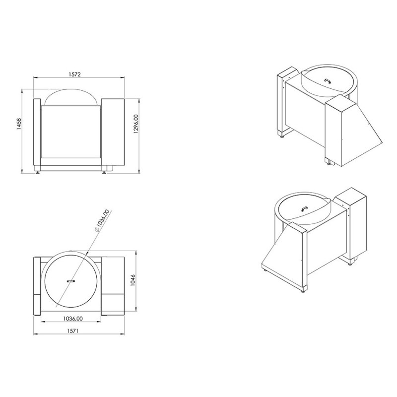 Marmite universelle à basculement hydraulique 250