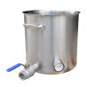 Edelstahltopf mit Ablassventil und Thermometer