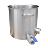 Olla de acero inoxidable con válvula y termómetro